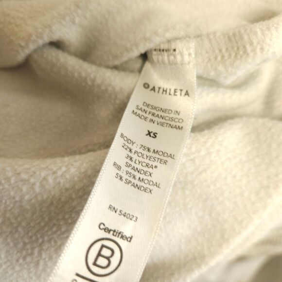 Athleta Womens XS Gray Grey Pullover Thumbhole Coaster Luxe Sweatshirt - Picture 6 of 10